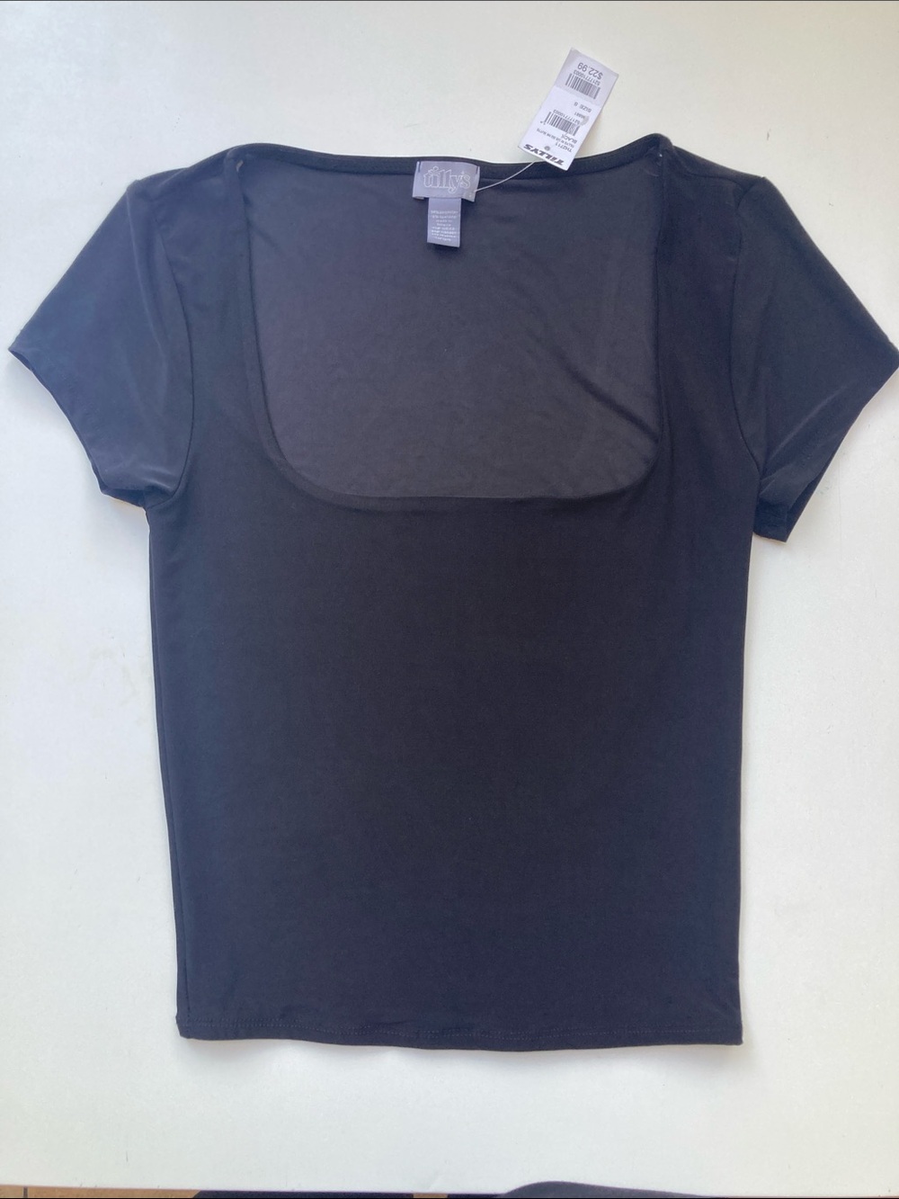 Tilly's Black Square Neck Short Sleeve Tee